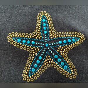 Cruise Wear & Co Black Tee with Starfish Design XXXL